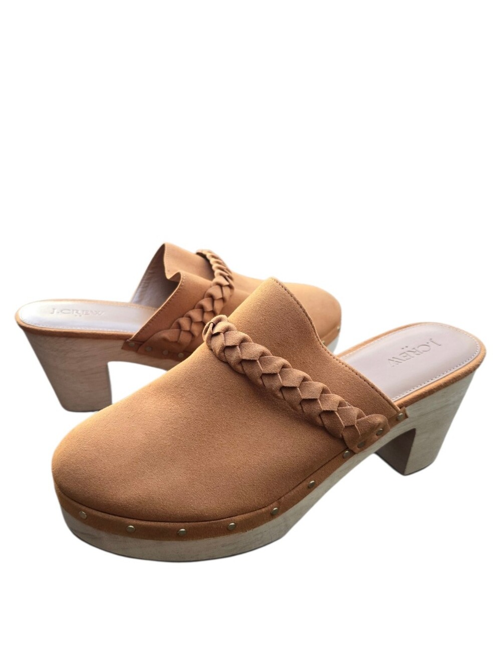 New J.Crew Sueded Platform Clog Braided Strap - Picture 3 of 13